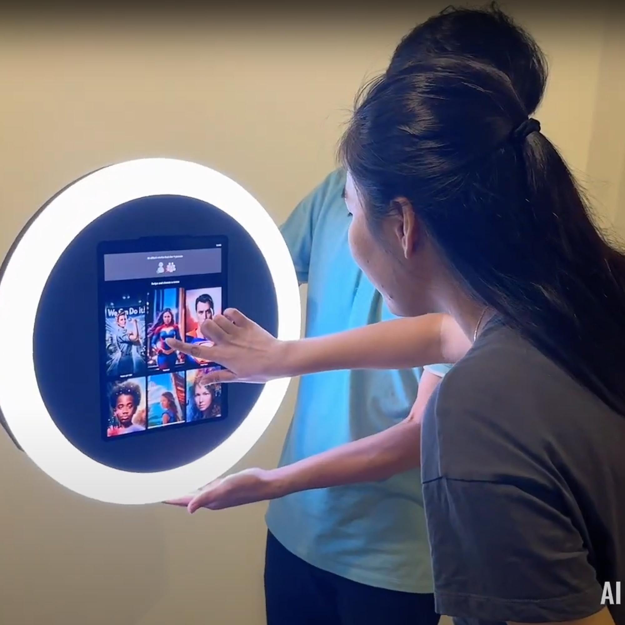 TRANSFORM GUESTS INTO SUPERHEROES & STARS WITH OUR AI RING ROAMER BOOTH! PORTABLE, CUSTOM-THEMED & PERFECT FOR DUBAI EVENTS. BOOK THIS VIRAL EXPERIENCE NOW!